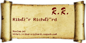 Ribár Richárd névjegykártya
