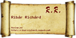 Ribár Richárd névjegykártya